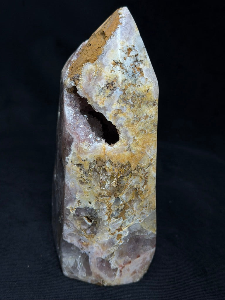 Brazilian Pink Amethyst Premium Tower with Druzy Cave - 196TA