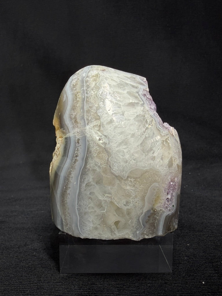 Brazilian Pink Amethyst Freeform with Purple Druzy - 66C