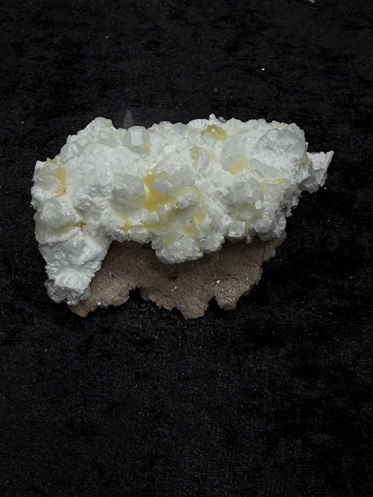 Pink Coral with Barite Crystal, with Stilbite and Yellow Calcite - 72PC