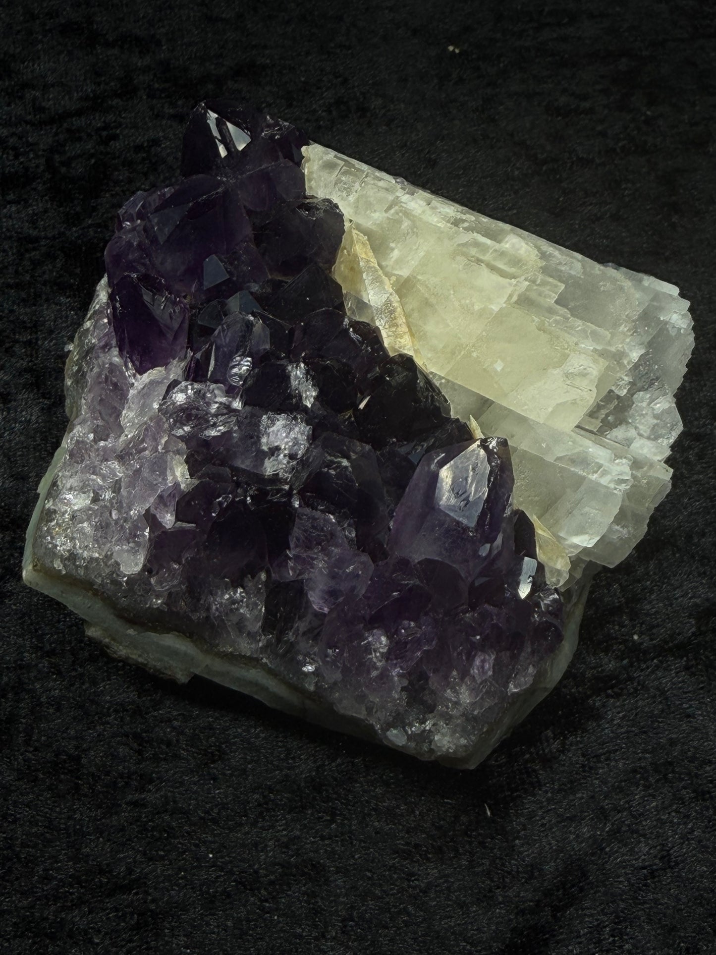 Brazilian Deep Purple Amethyst Freeform with Calcite - 111A