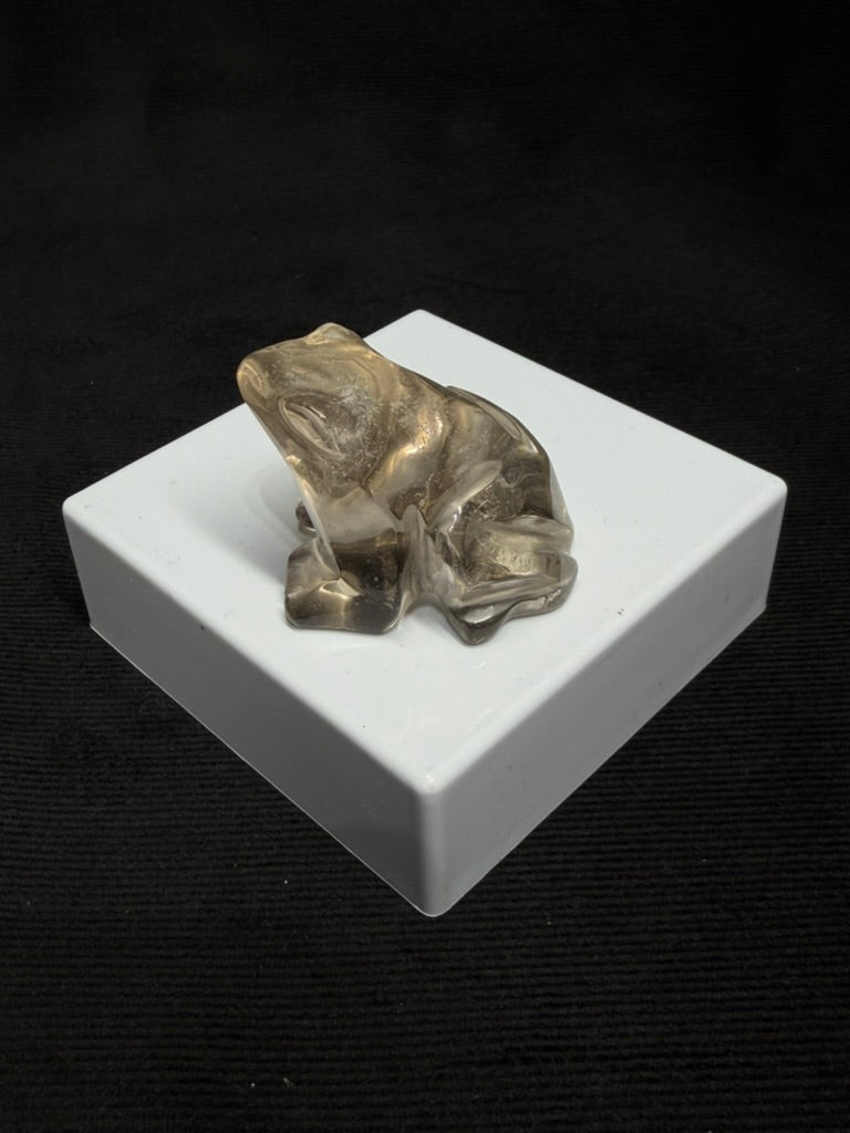 Smokey Quartz Hand Carved Frog - 60F