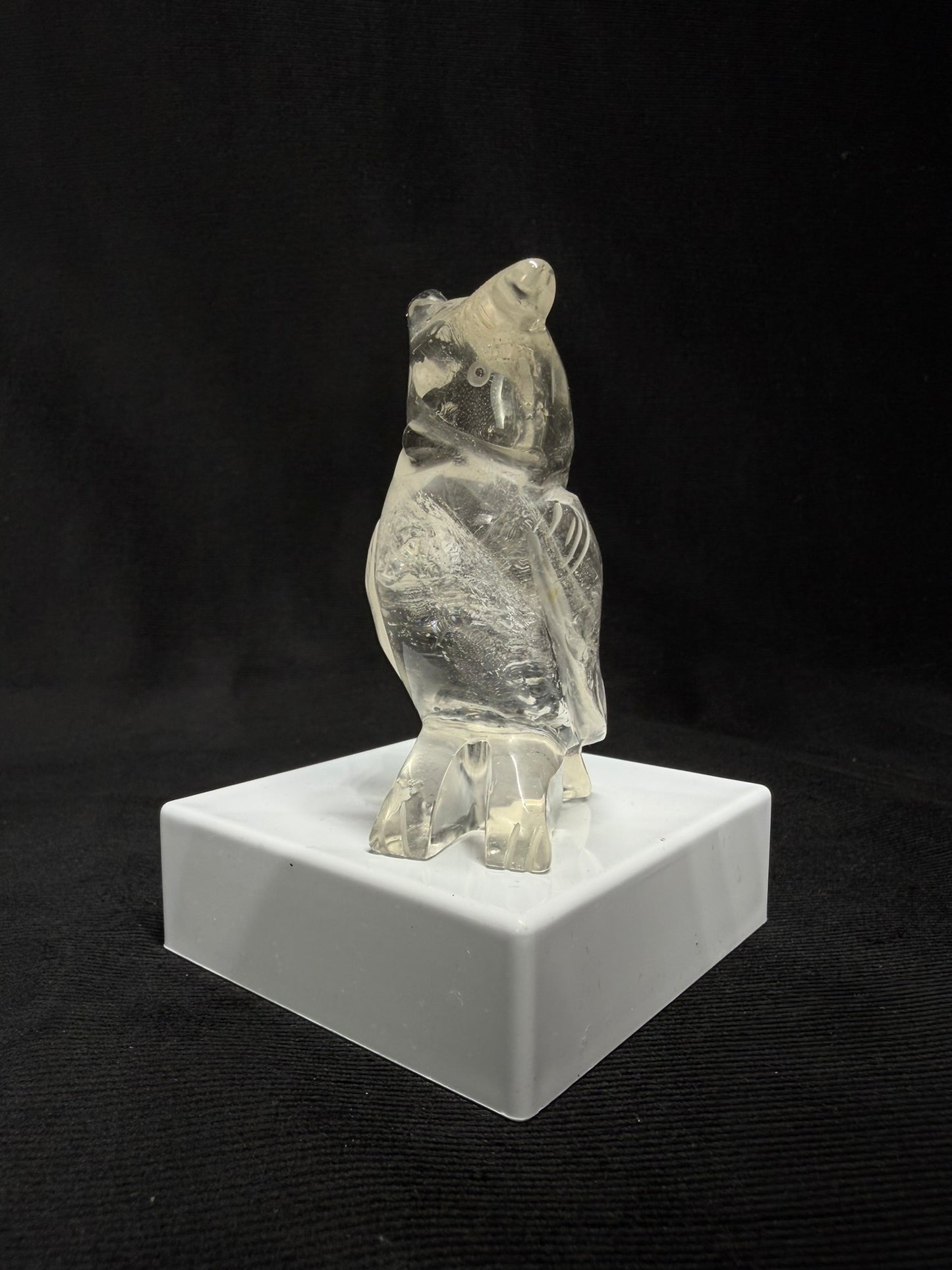 Clear Quartz Hand Carved Owl - 81Q