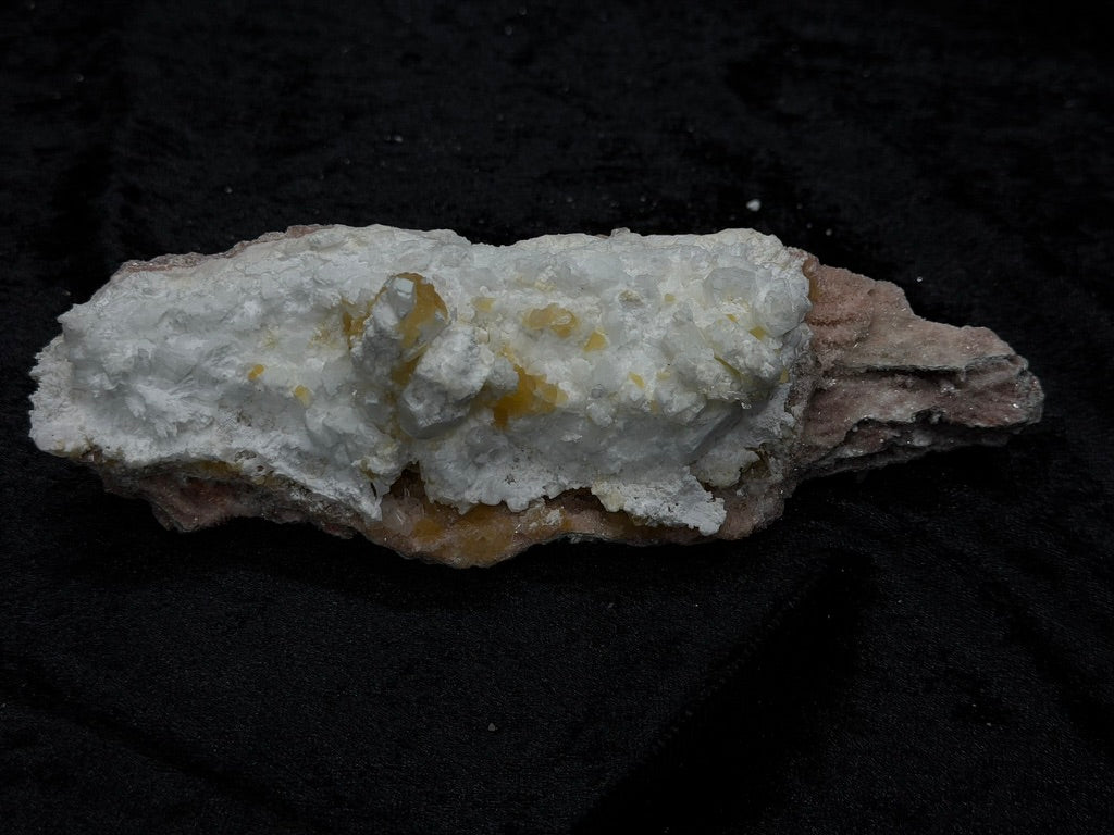 Pink Coral with Barite Crystal, with Stilbite and Yellow Calcite and Green Hues - 127PC