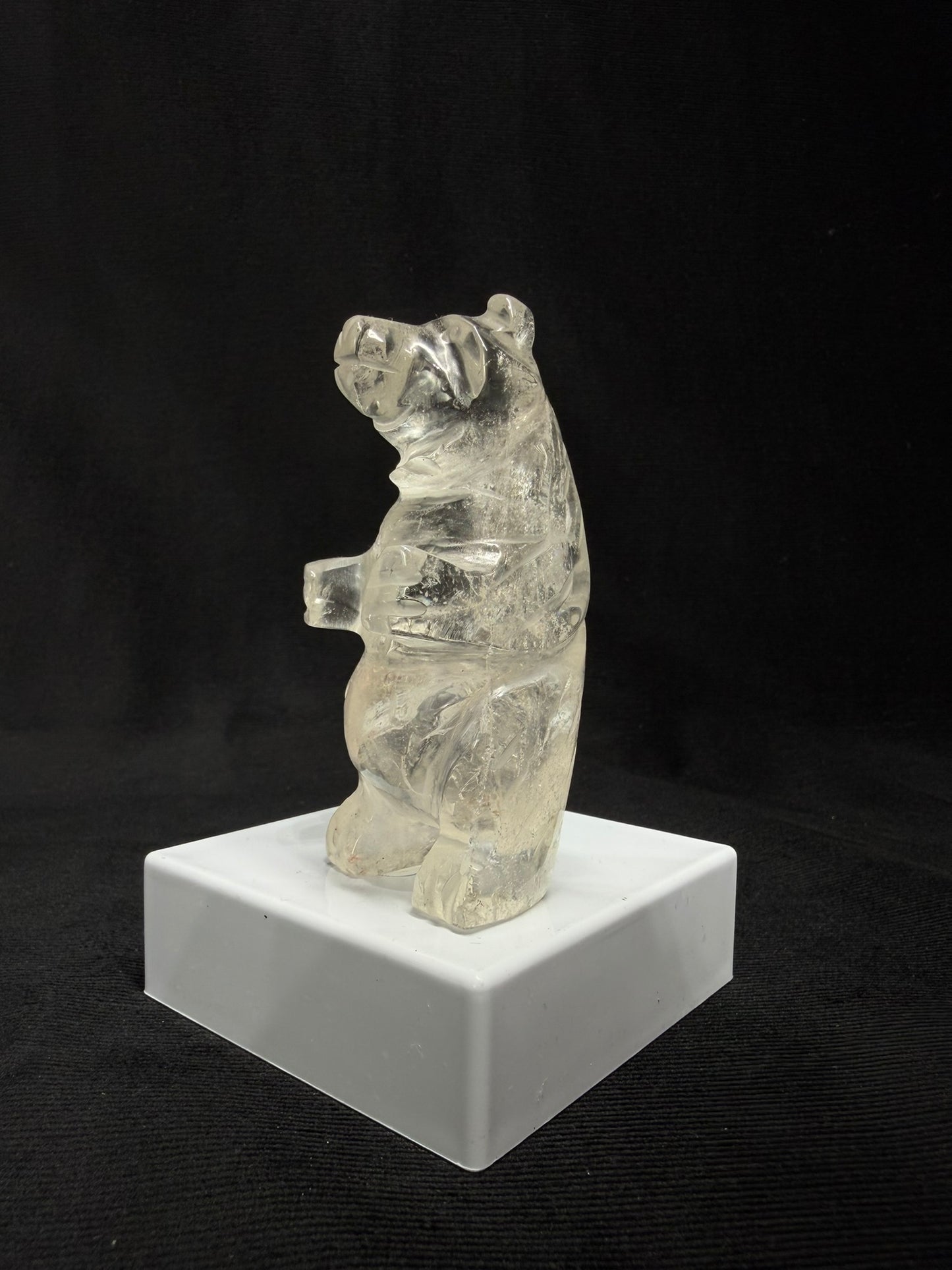 Clear Quartz Hand Carved Polar Bear with Inclusions - 98B