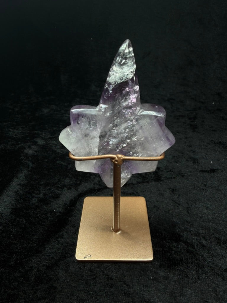 Brazilian Purple Phantom Amethyst Starts on Rose Gold Stand - 120S