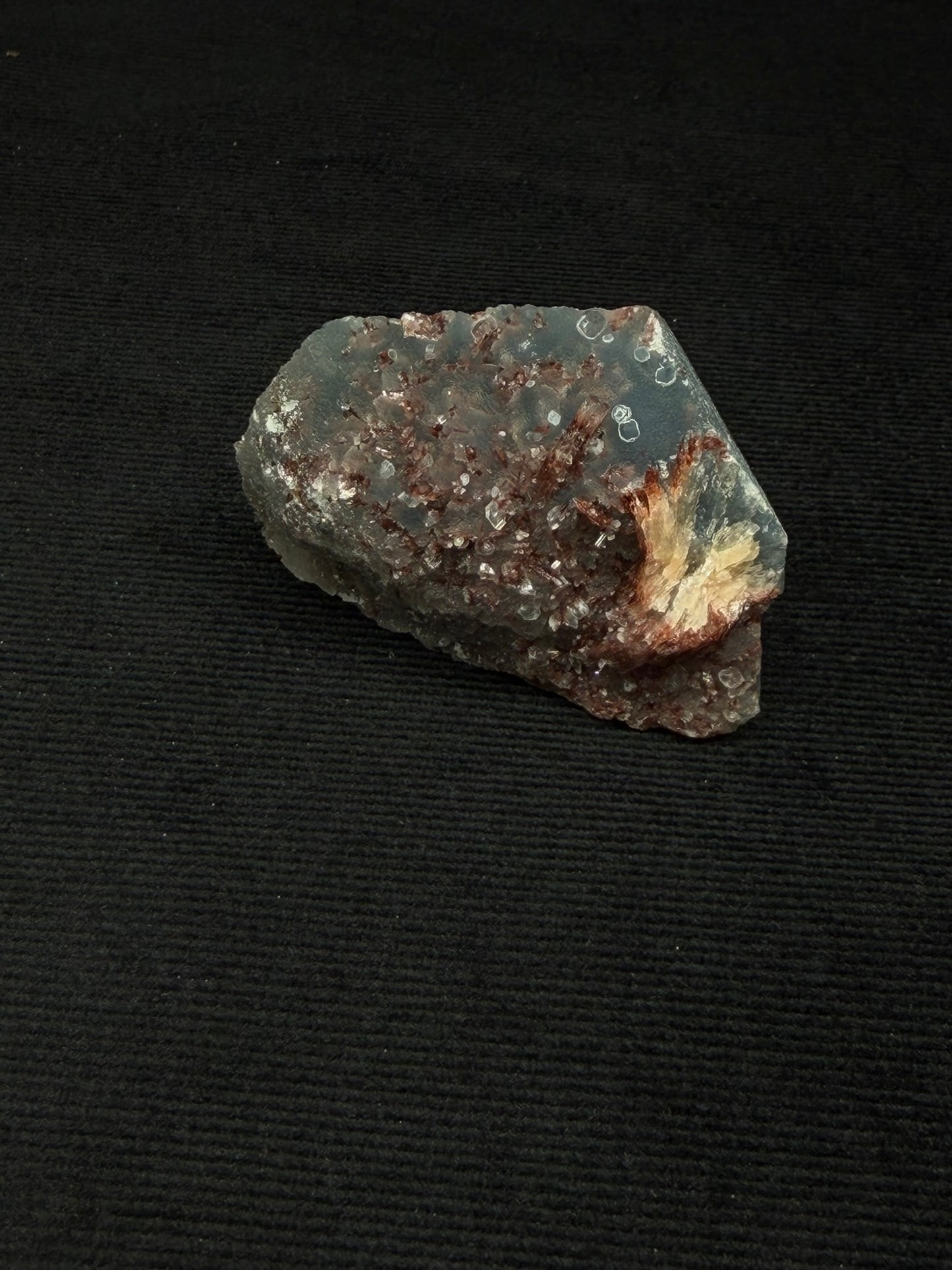 Indian Blue & Grey Chalcedony with Chocolate Heulandite Specimen - 65CC
