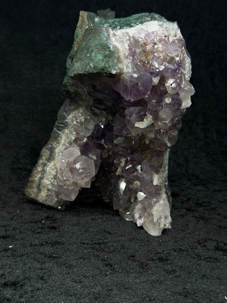 Brazilian Purple Amethyst Freeform with Green Jasper and Calcite - 88A