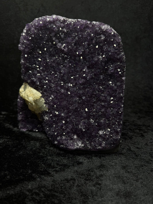 Brazilian Purple Amethyst Statement Piece with a Chunky Calcite Nugget - 472A