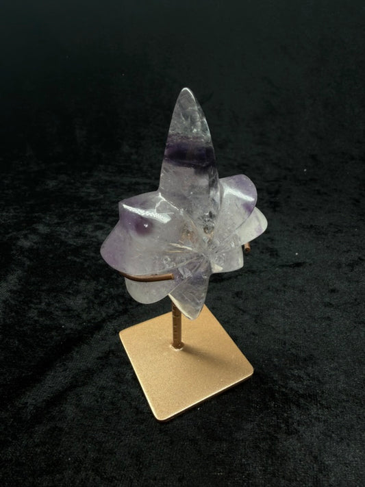 Brazilian Purple Phantom Amethyst Starts on Rose Gold Stand - 120S