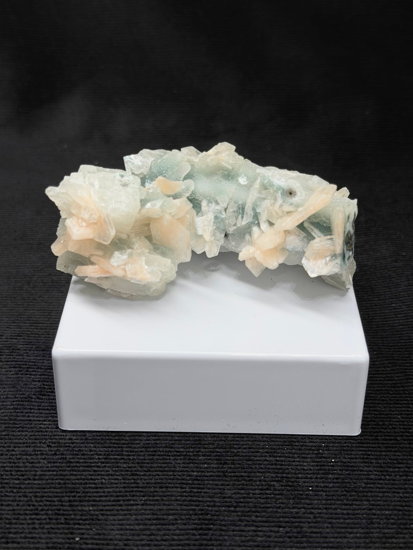 Blue Grey Chalcedony with Peach Stilbite Specimen - 110CS