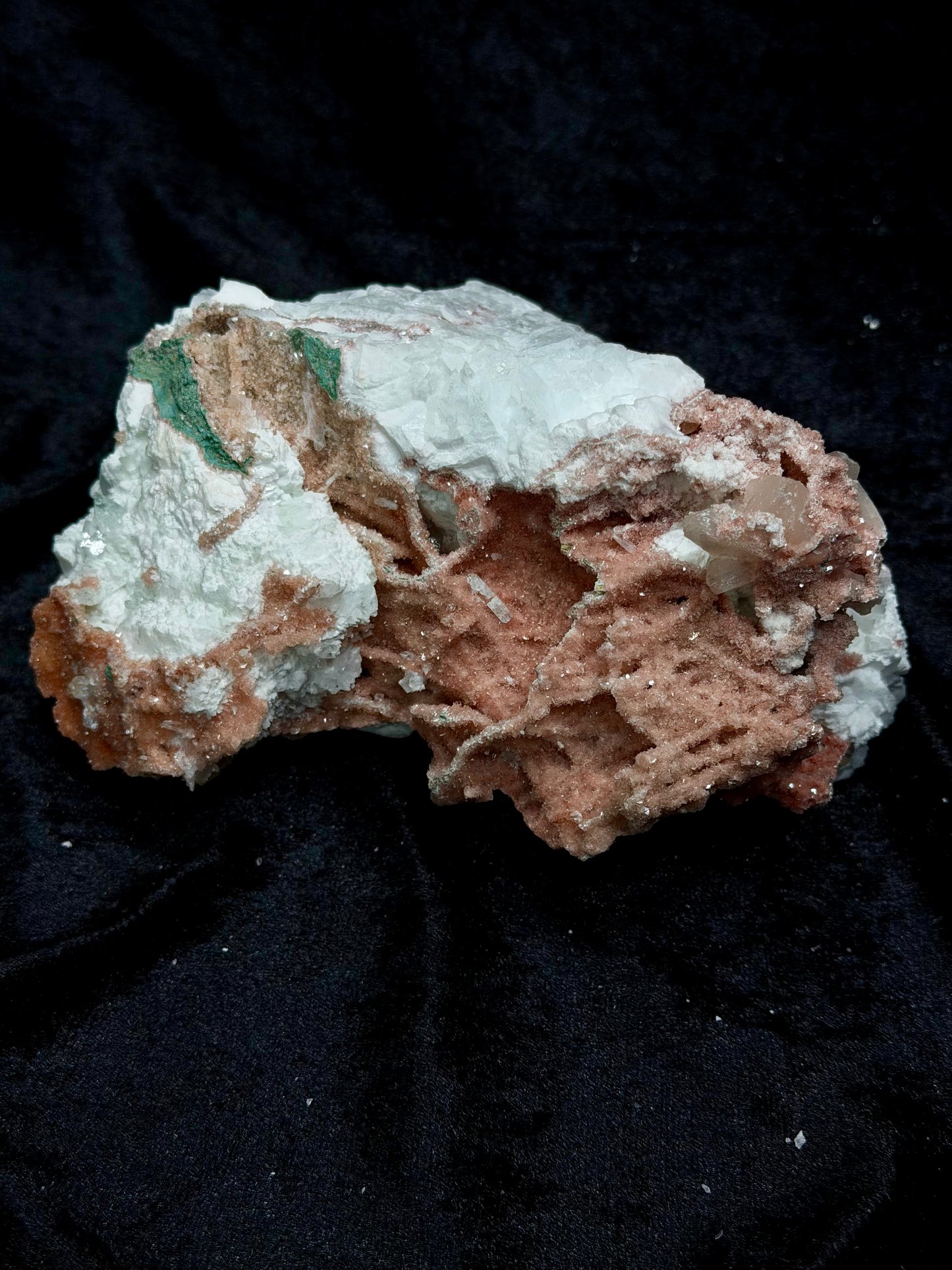 Pink Coral with Barite Crystal and Stilbite with Yellow Calcite - 168PC