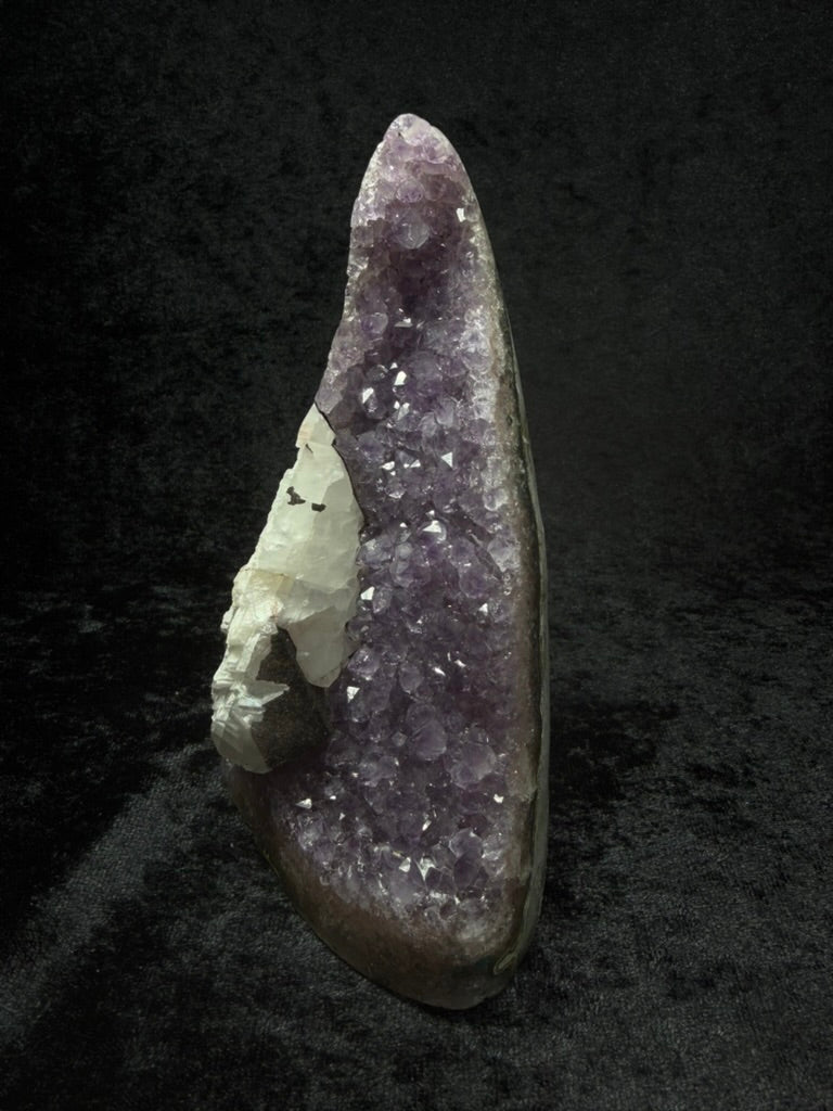 Brazilian Purple Amethyst Statement Piece with a Chunky Calcite Nugget - 214A