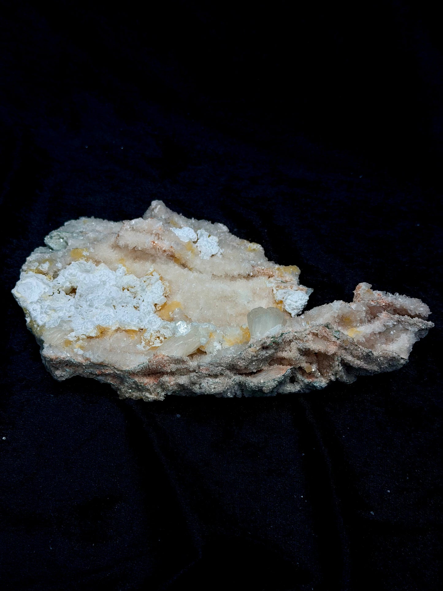 Pink Coral with Barite Crystal and Stilbite with Yellow Calcite - 182PC