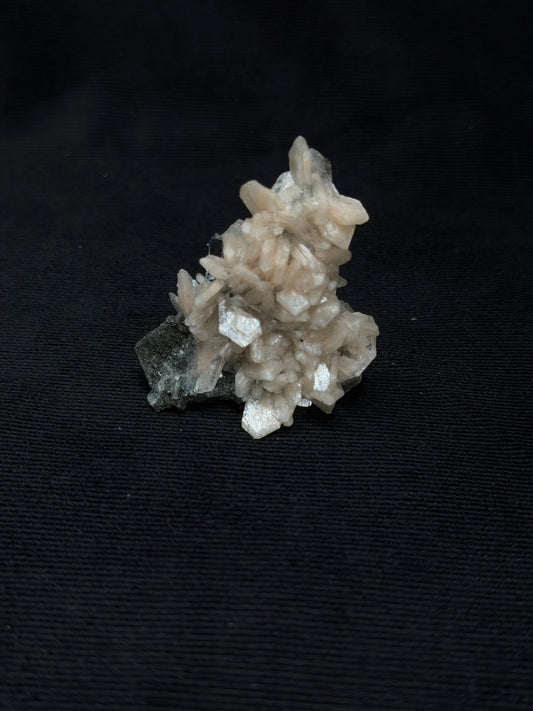 Blue Grey Chalcedony with Peach Stilbite and Green Tourmaline - 64SC