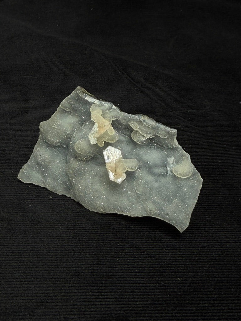 Blue Grey Chalcedony with Peach Stilbite Specimen - 52BC