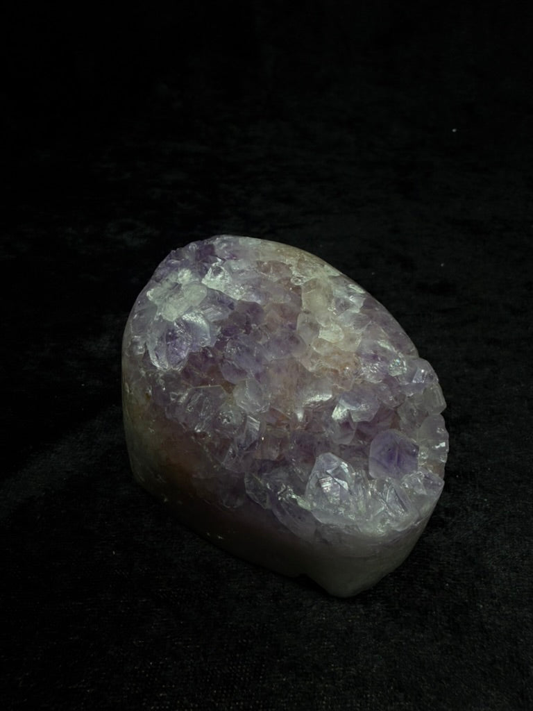 Brazilian Pink Amethyst Freeform Cutbase with Flower Formations - TEARDROP 121BA