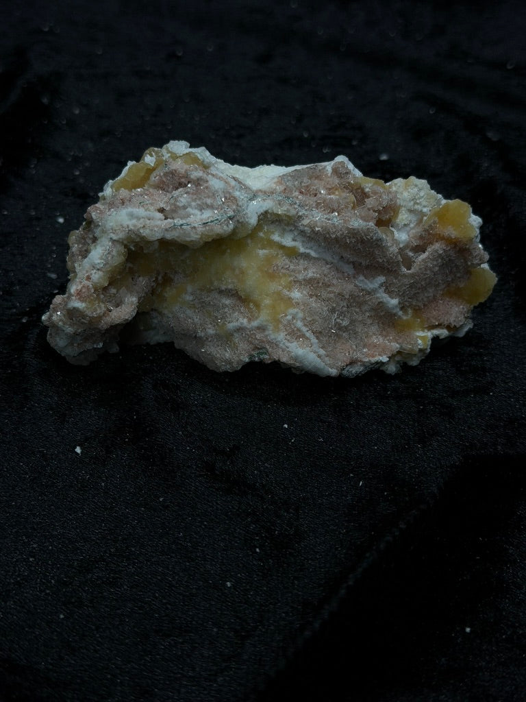 Pink Coral with Barite Crystal, with Stilbite and Yellow Calcite - 75PC