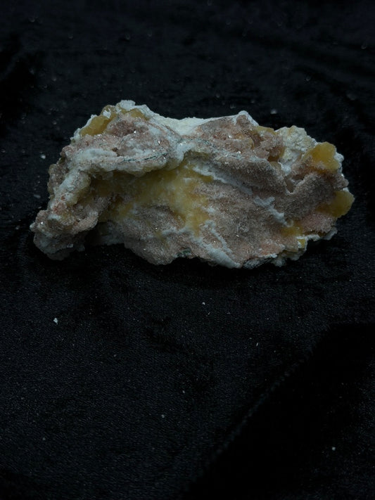 Pink Coral with Barite Crystal, with Stilbite and Yellow Calcite - 75PC