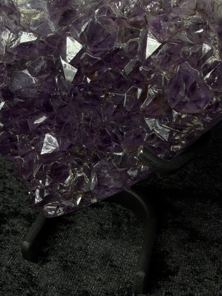 Brazilian Purple Amethyst Small Heart with Inclusions on Stand - 121AH
