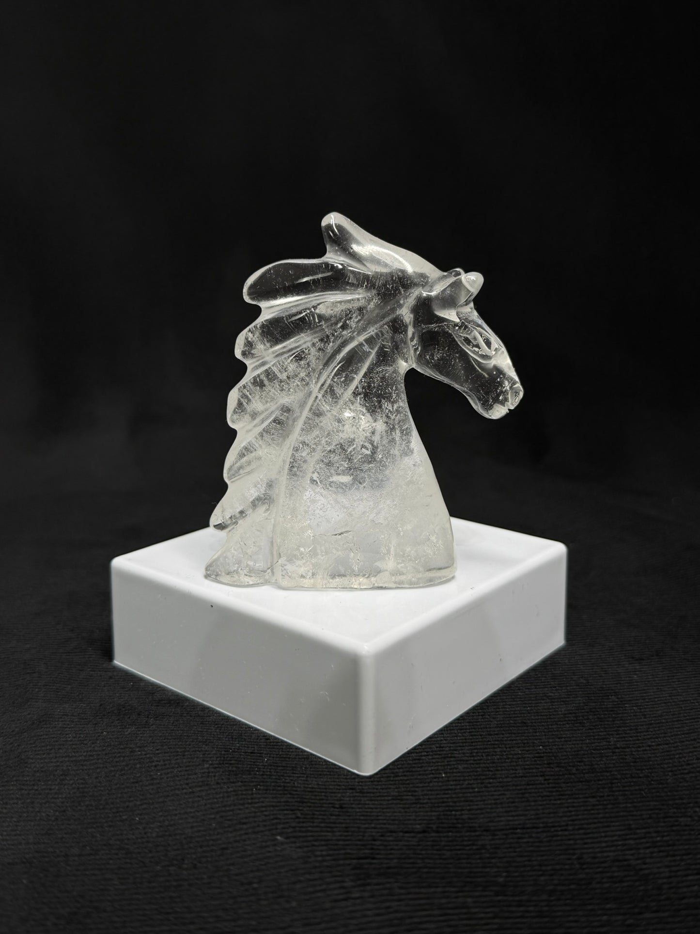Clear Quartz Hand Carved Horse Stallion - 65H