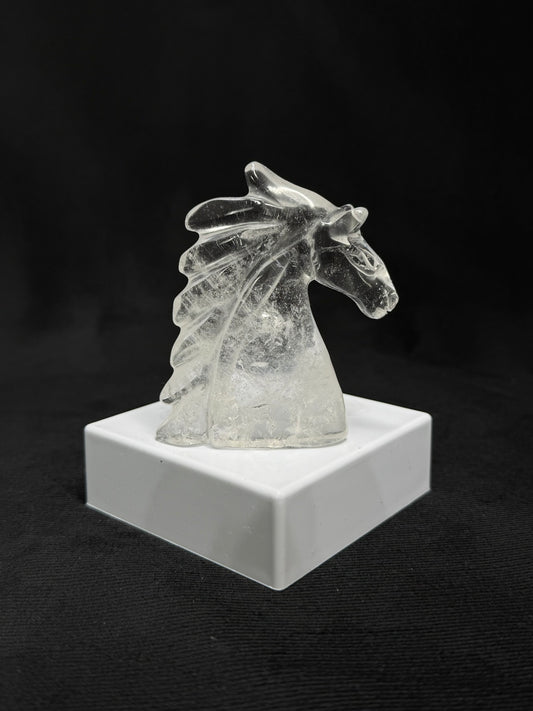 Clear Quartz Hand Carved Horse Stallion - 65H