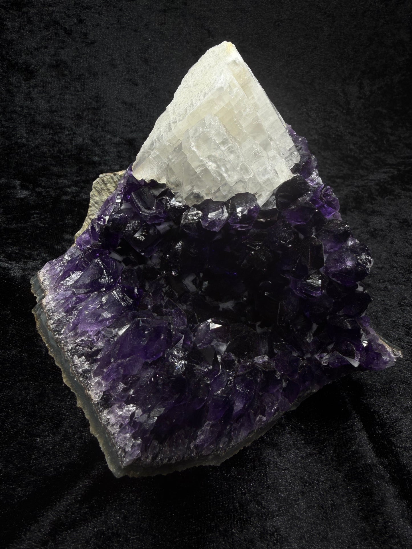 Brazilian Deep Purple Amethyst Freeform with Calcite - 306A