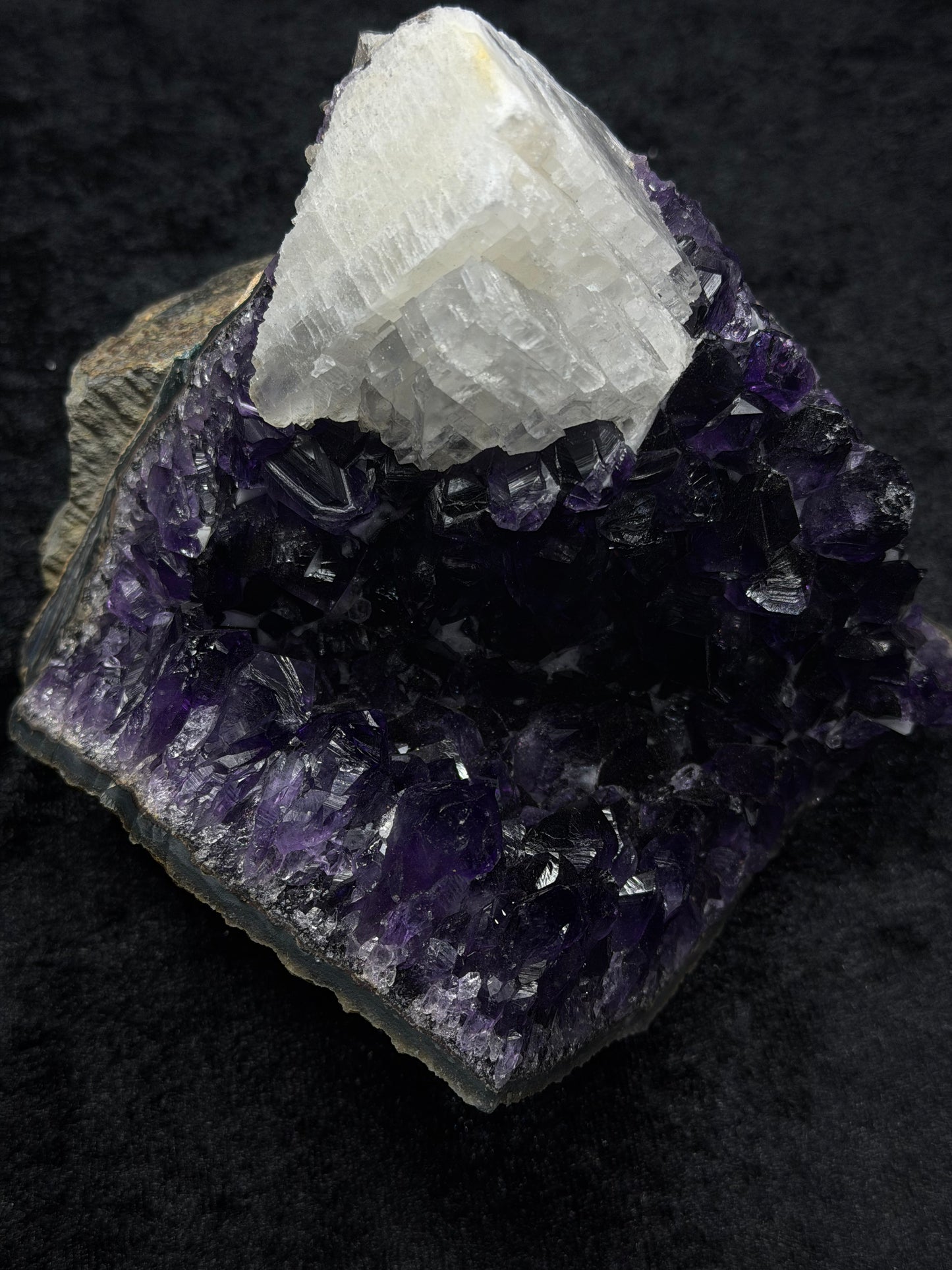 Brazilian Deep Purple Amethyst Freeform with Calcite - 306A