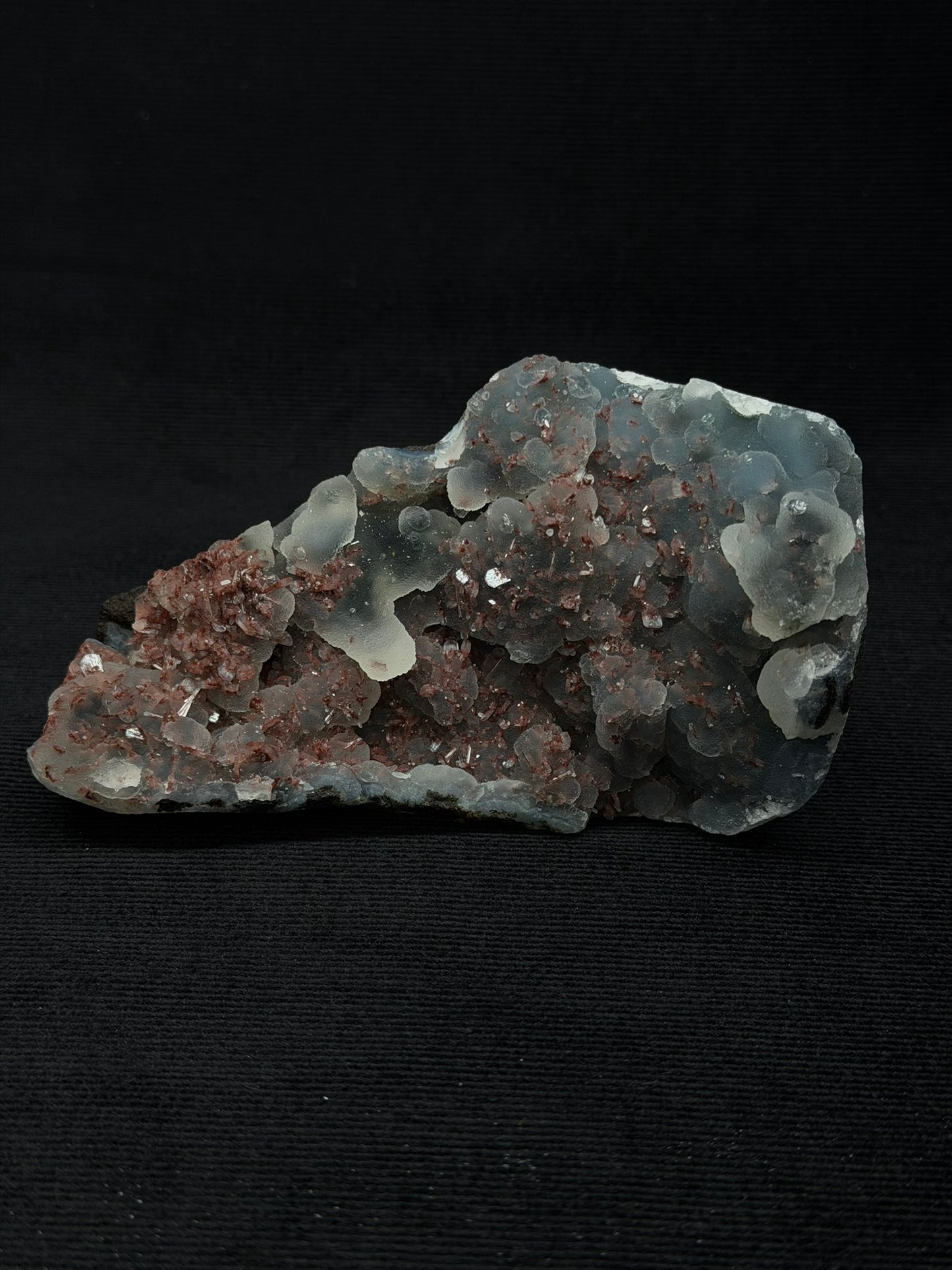 Indian Blue & Grey Chalcedony with Chocolate Heulandite Specimen - 240CH