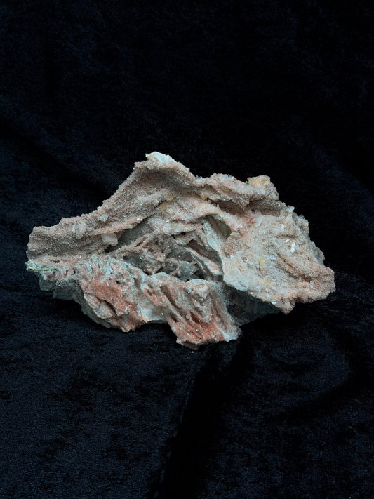 Pink Coral with Barite Crystal, Stilbite with Yellow Calcite and Green Hues - 142PC