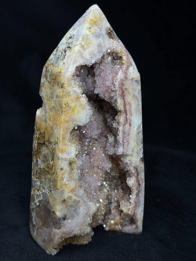 Brazilian Pink Amethyst Premium Tower with Druzy Cave - 196TA