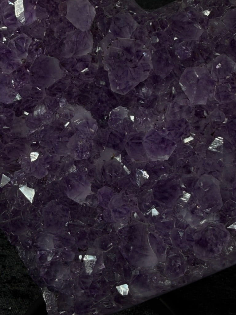 Brazilian Purple Amethyst Large Heart with Inclusions on Stand - 182A