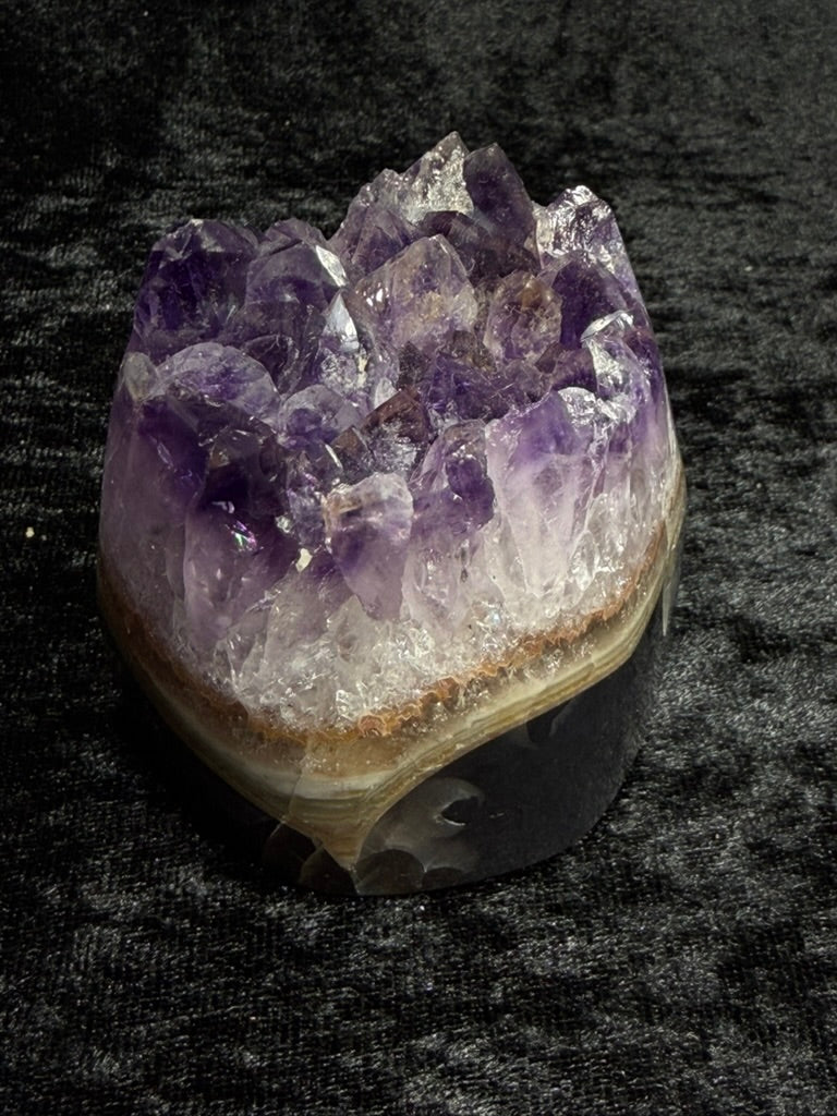 Brazilian Purple Amethyst Freeform with Back and Green Agate Banding - 72AA