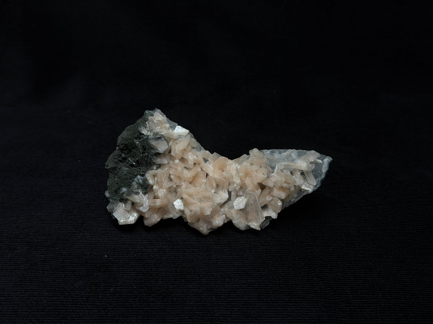 Peach Stilbite on Blue Grey Chalcedony Specimen - 99SC