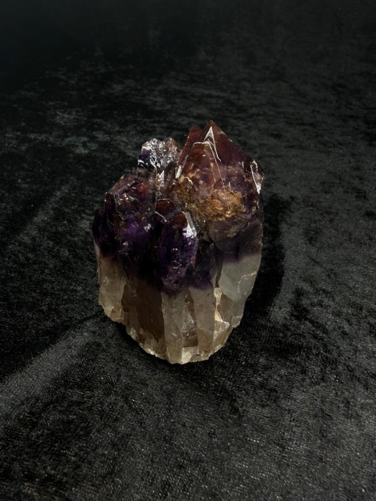 Brazilian Purple Amethyst Freeform Cutbase with Dark Red Hues and Inclusions 129AI