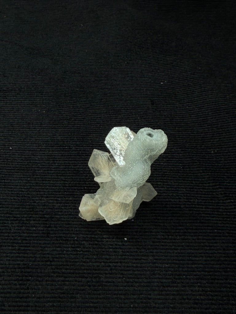 Blue Grey Mini Chalcedony with Peach Stilbite Specimen - 20C