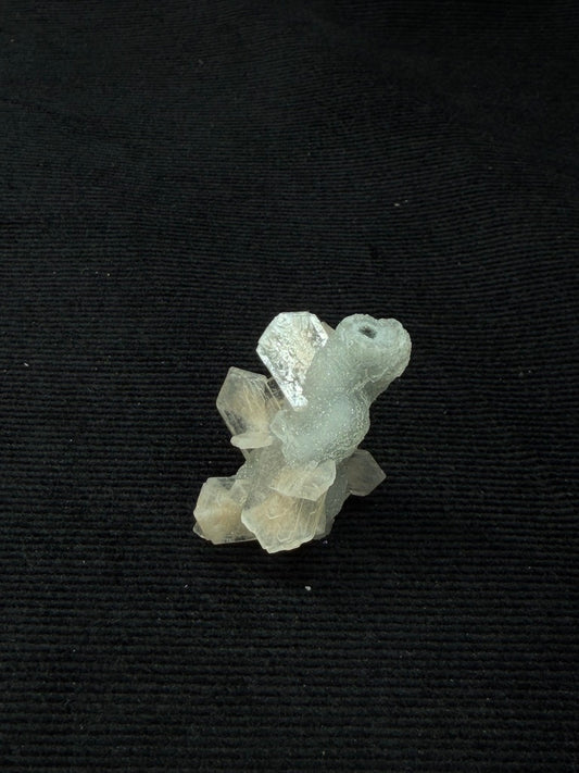 Blue Grey Mini Chalcedony with Peach Stilbite Specimen - 20C