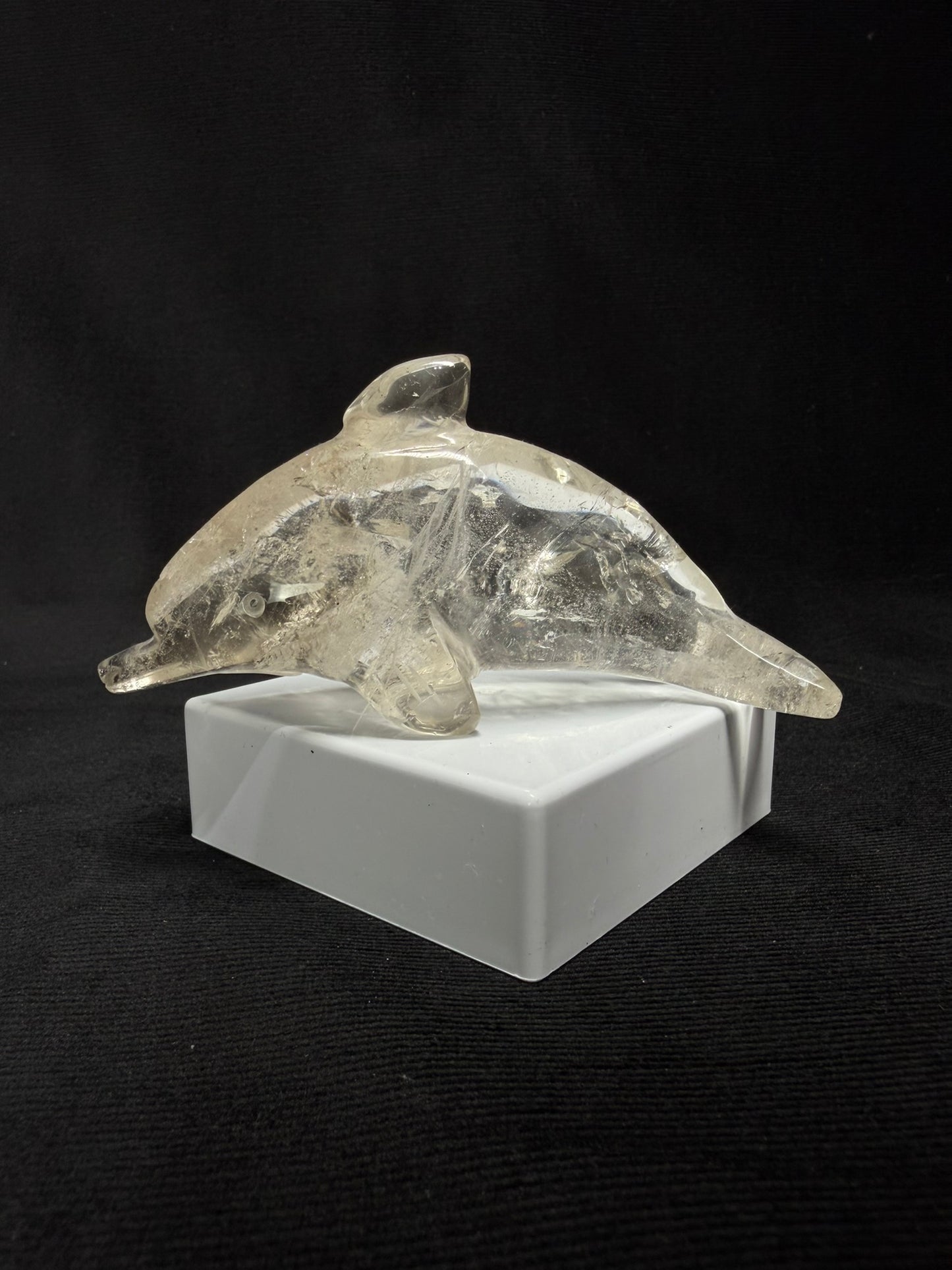 Smokey Quartz Hand Carved Dolphin with Inclusions - 98D