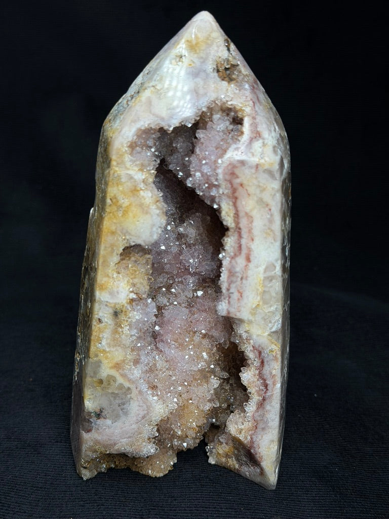 Brazilian Pink Amethyst Premium Tower with Druzy Cave - 196TA