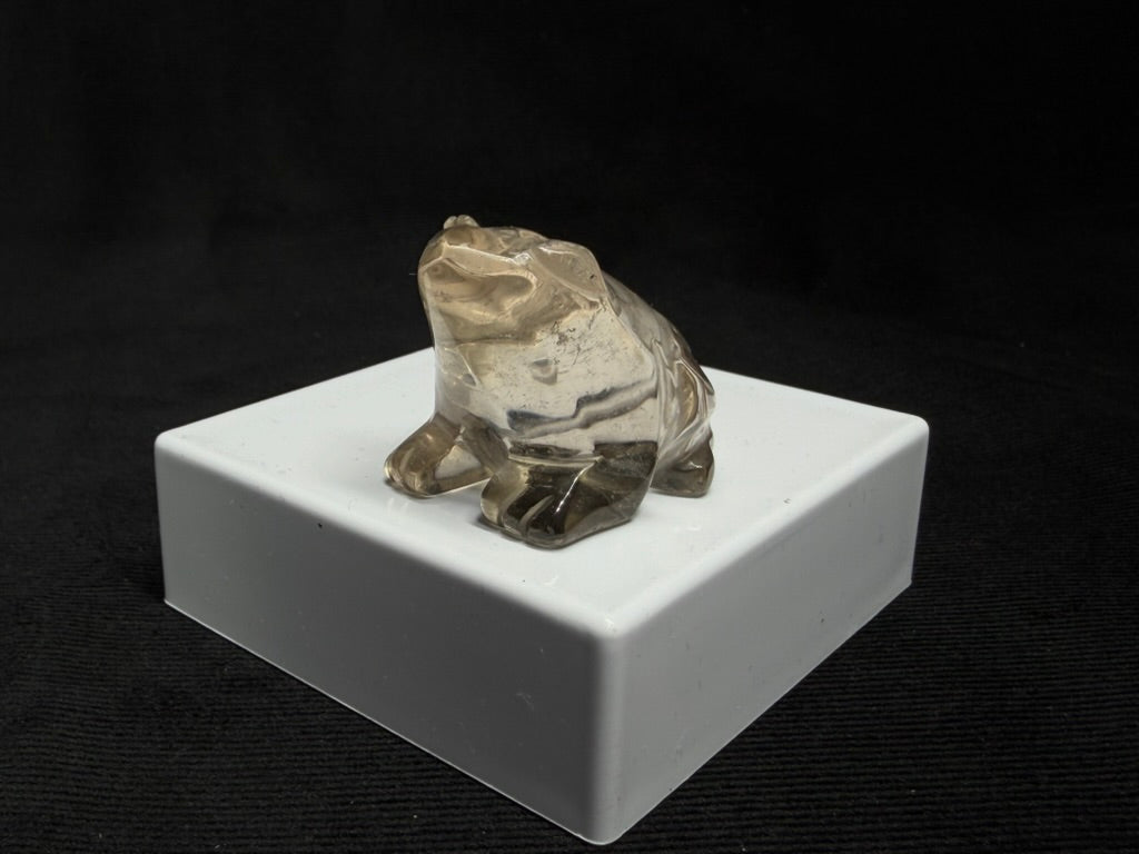 Smokey Quartz Hand Carved Frog - 60F
