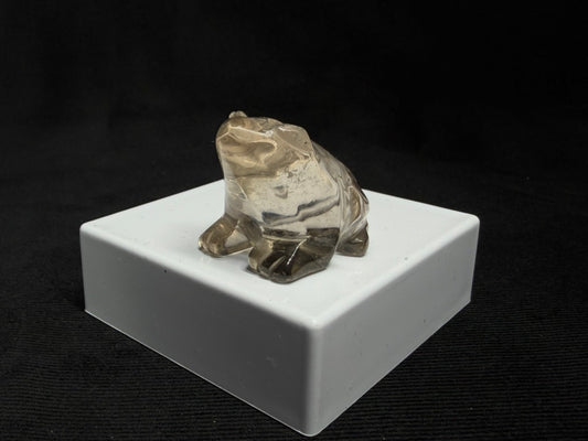 Smokey Quartz Hand Carved Frog - 60F
