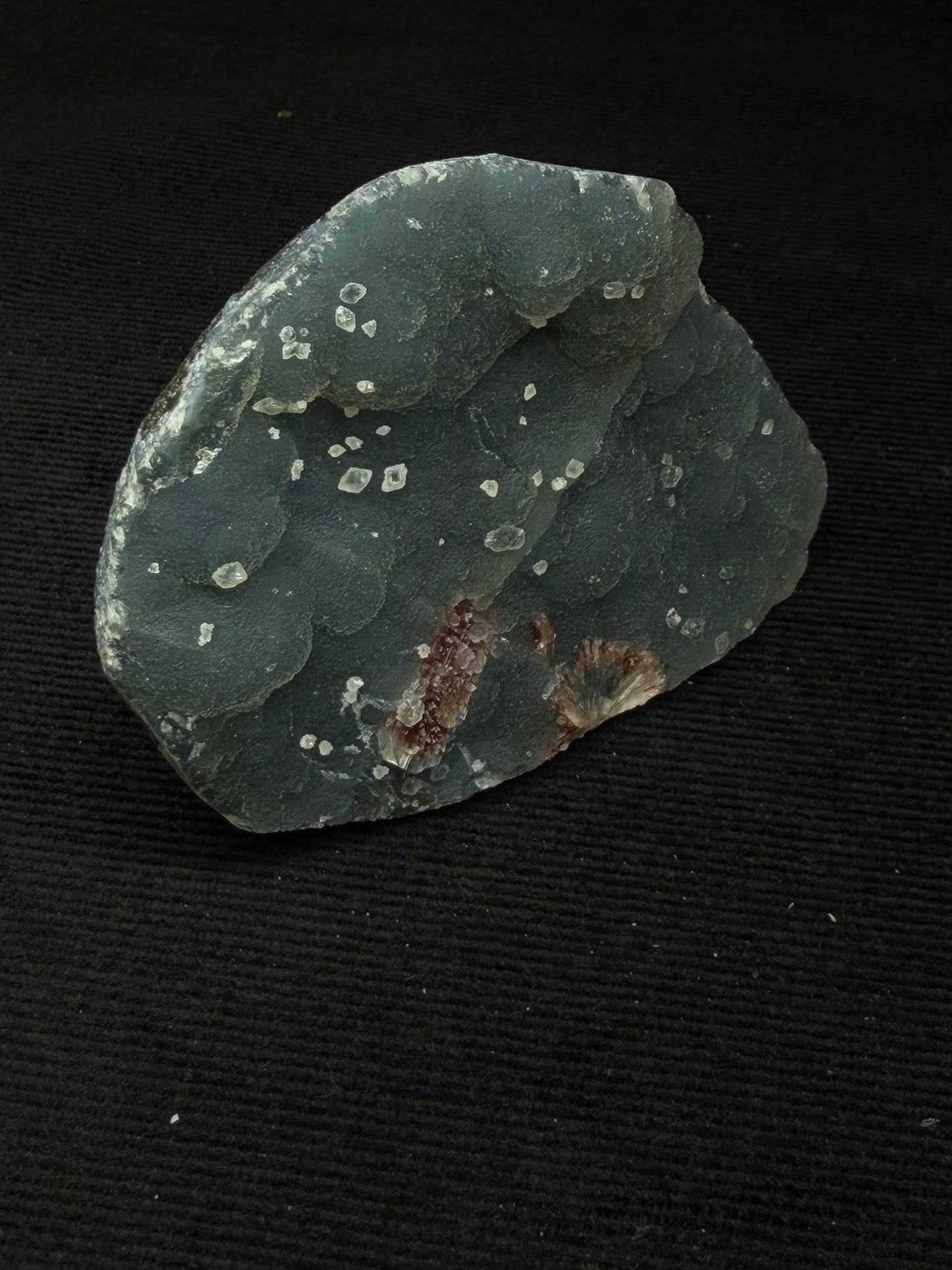 Indian Blue & Grey Chalcedony with Chocolate Heulandite Specimen - 104CC