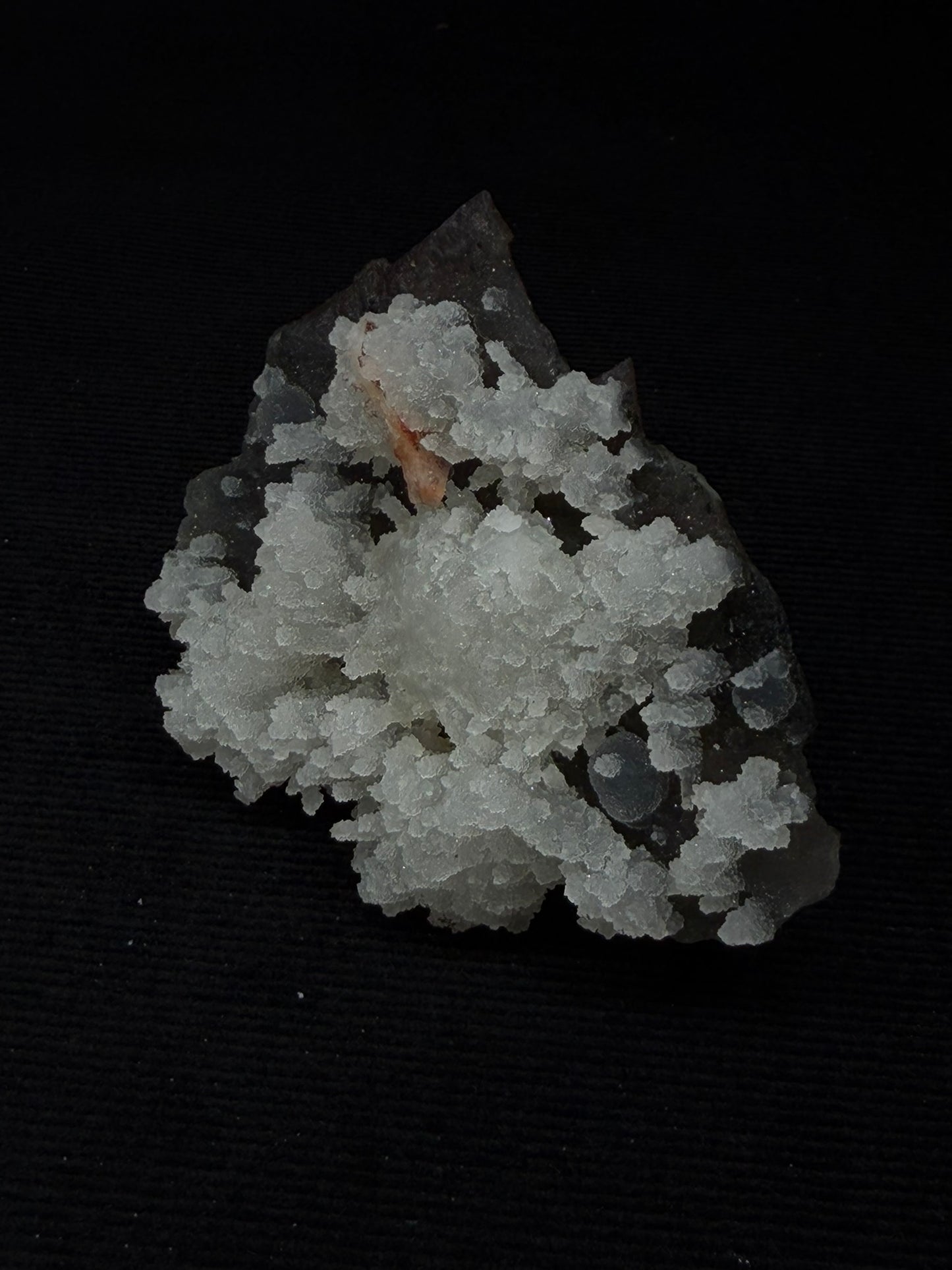 Sugary Blue & Grey Chalcedony Specimen with Chocolate Heulandite - 74SC
