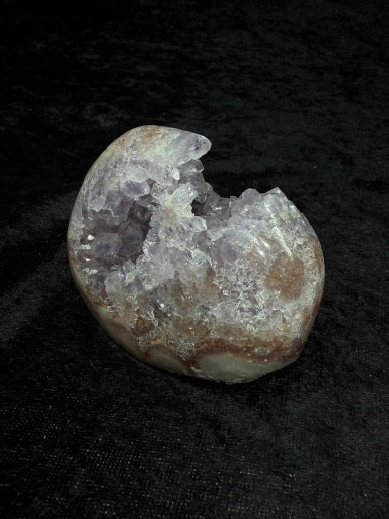 Brazilian Pink Amethyst Freeform Cutbase with Flower Formations and Redish Hues - 83BA