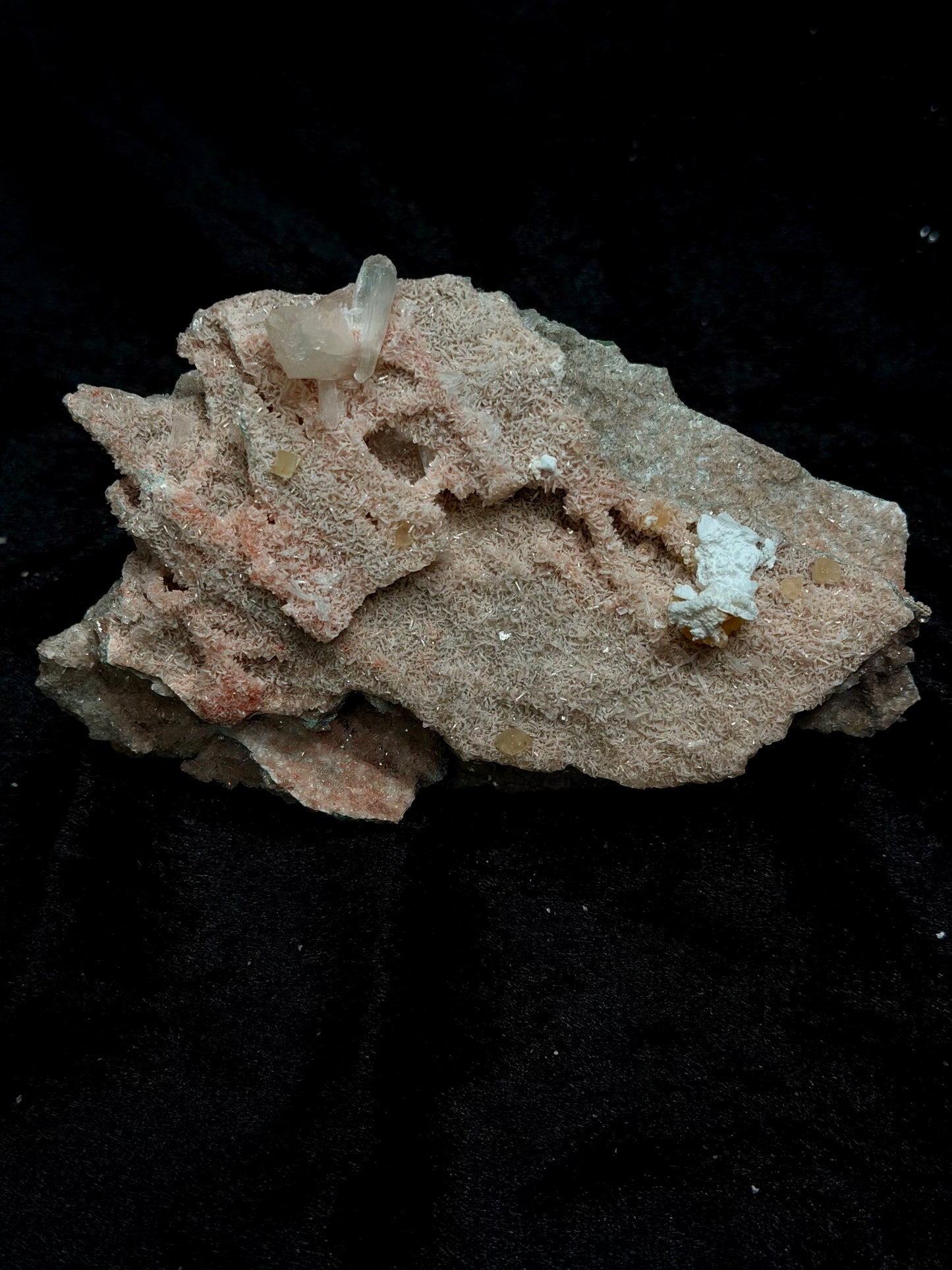 Pink Coral with Barite Crystal and Stilbite with Yellow Calcite - 92PC