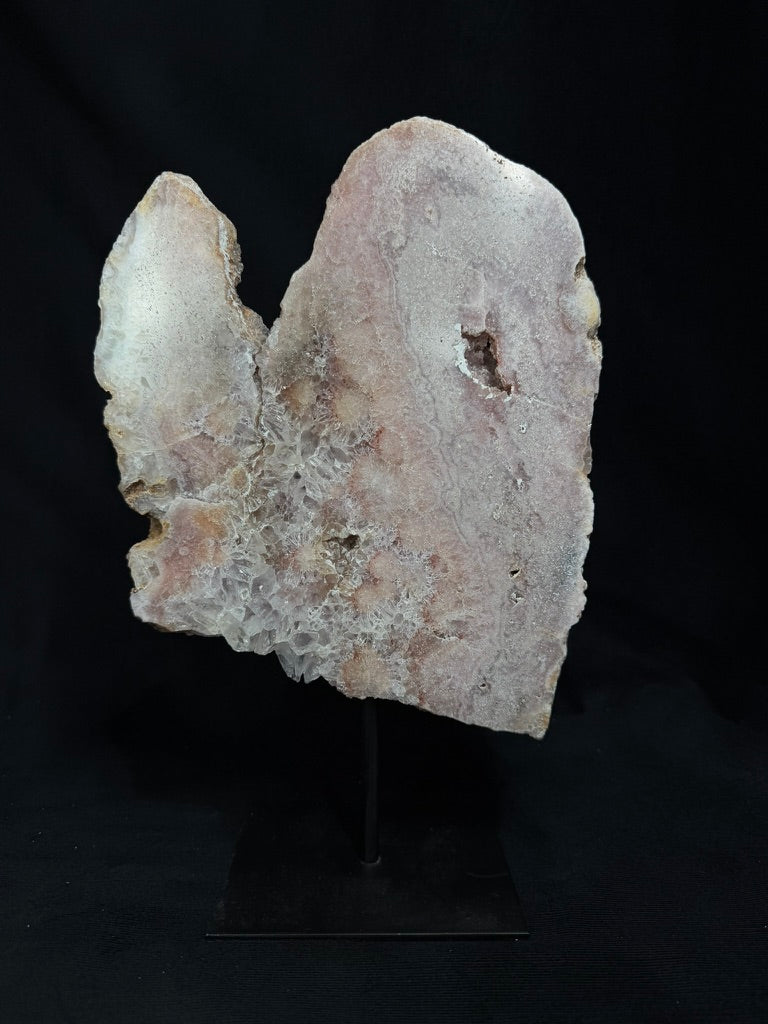 Brazilian Pink Amethyst Statement Piece with Quartz on Stand  - 380A