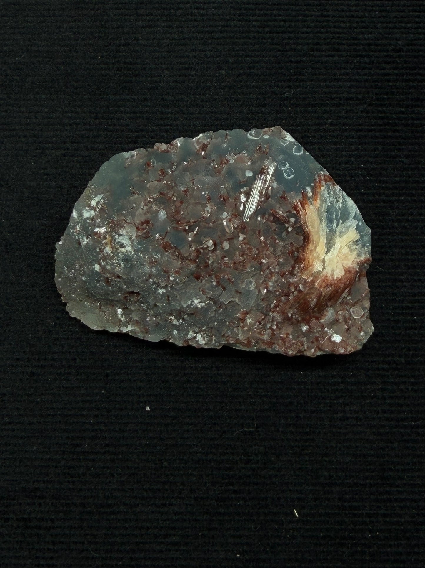 Indian Blue & Grey Chalcedony with Chocolate Heulandite Specimen - 65CC