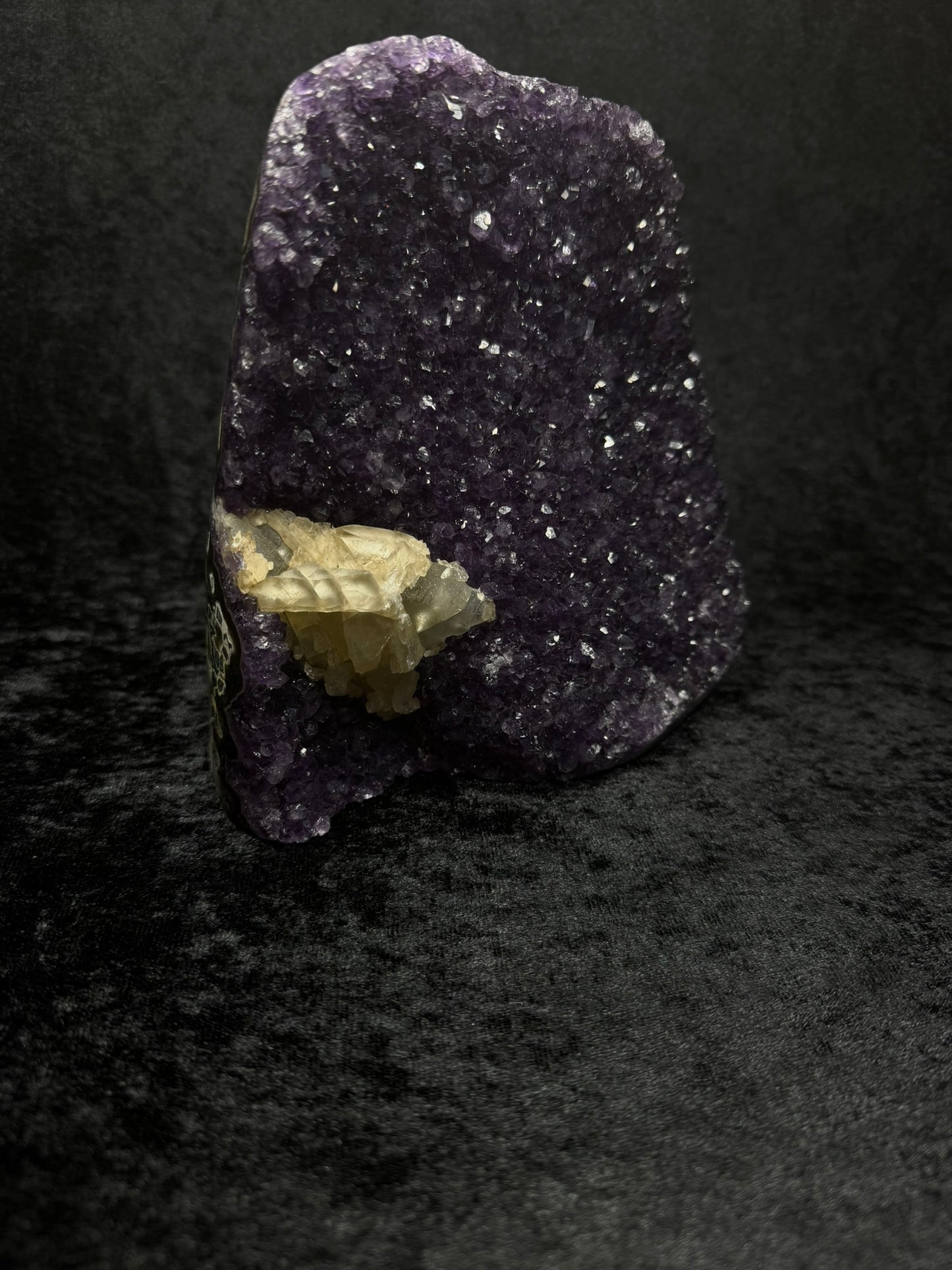 Brazilian Purple Amethyst Statement Piece with a Chunky Calcite Nugget - 472A