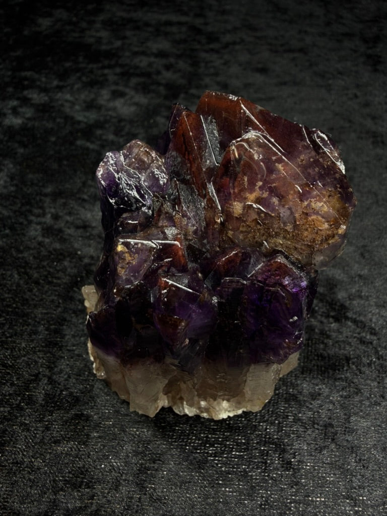 Brazilian Purple Amethyst Freeform Cutbase with Dark Red Hues and Inclusions 129AI
