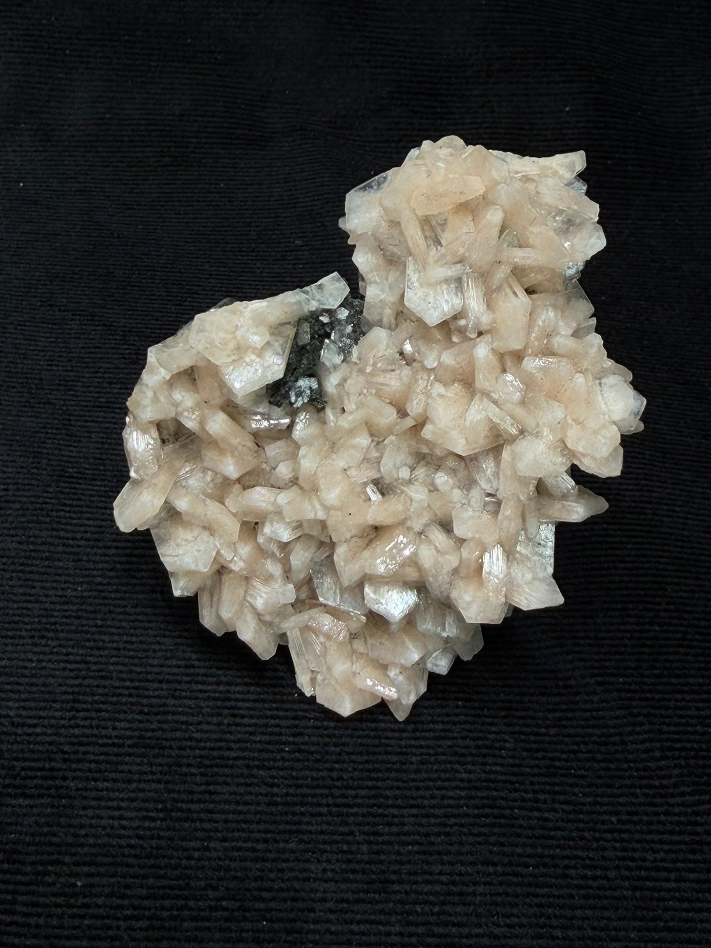 Peach Stilbite on Blue Grey Chalcedony Specimen - 88PS
