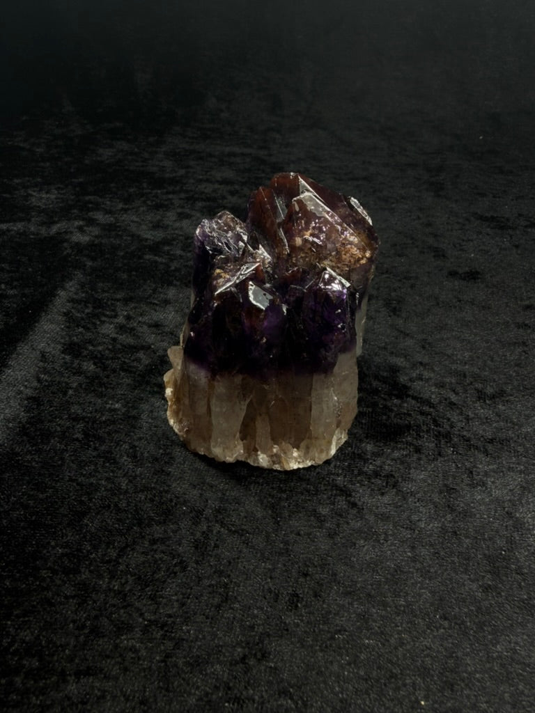 Brazilian Purple Amethyst Freeform Cutbase with Dark Red Hues and Inclusions 129AI